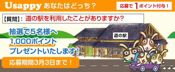 Usappyあなたはどっち？　道の駅を利用したことがありますか？
