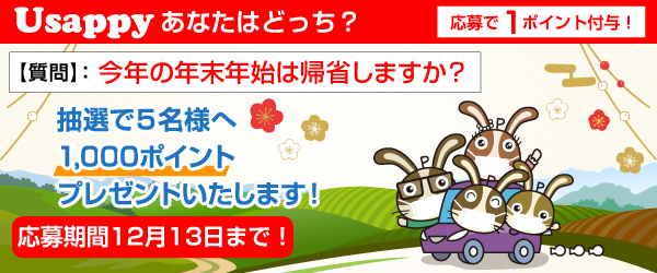 Usappyあなたはどっち？　今年の年末年始は帰省しますか？