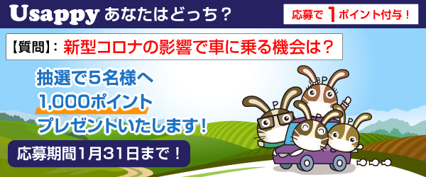 Usappyあなたはどっち？　新型コロナの影響で車に乗る機会は？
