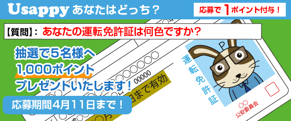 Usappyあなたはどっち？　あなたの運転免許証は何色ですか？