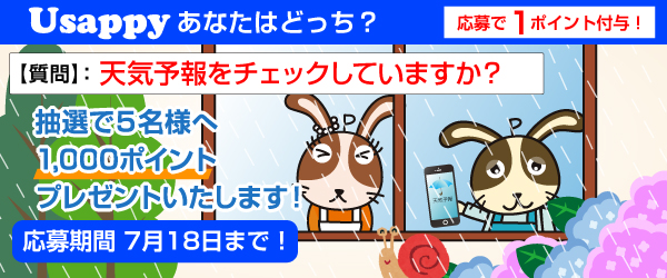 Usappyあなたはどっち？　天気予報をチェックしていますか？