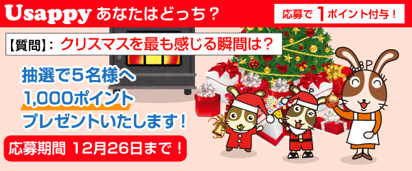 Usappyあなたはどっち？　クリスマスを最も感じる瞬間は？