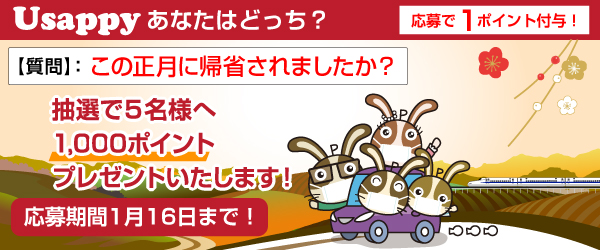 Usappyあなたはどっち？　この正月に帰省されましたか？