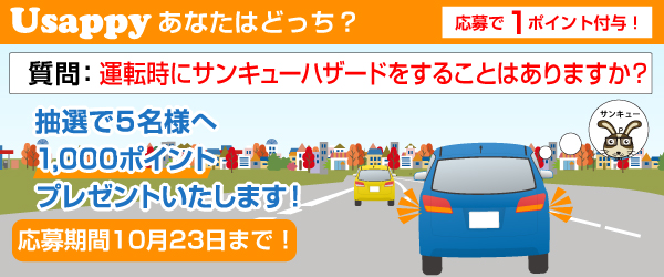 Usappyあなたはどっち？　運転時にサンキューハザードをすることはありますか？