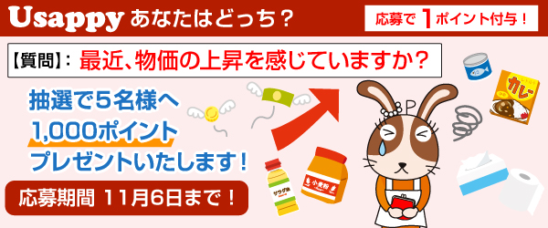 Usappyあなたはどっち？　最近、物価の上昇を感じていますか？