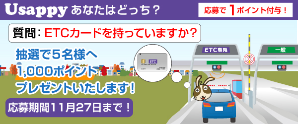 Usappyあなたはどっち？　ETCカードを持っていますか？