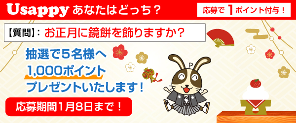 Usappyあなたはどっち？　お正月に鏡餅を飾りますか？