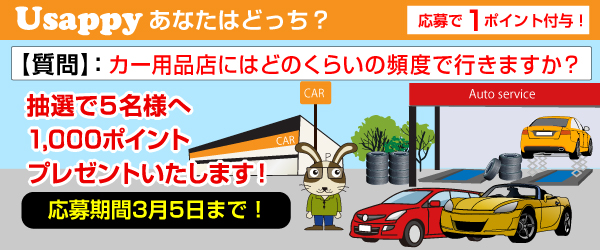Usappyあなたはどっち？　カー用品店にはどのくらいの頻度で行きますか？