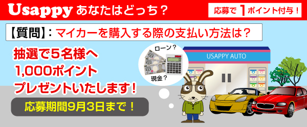 Usappyあなたはどっち？　マイカーを購入する際の支払い方法は？