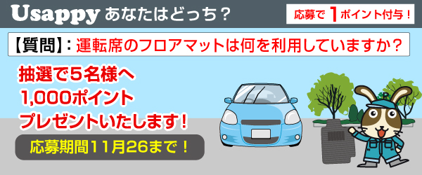 Usappyあなたはどっち？　運転席のフロアマットは何を利用していますか？