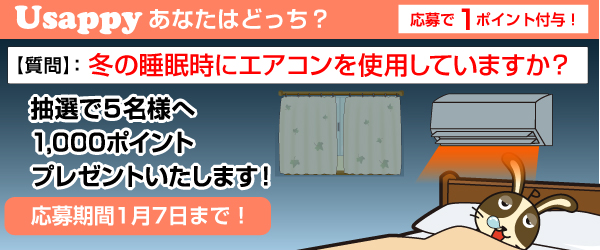 Usappyあなたはどっち？　冬の睡眠時にエアコンを使用していますか？