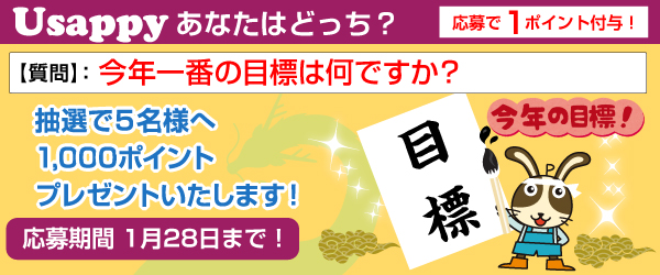 Usappyあなたはどっち？　今年一番の目標は何ですか？