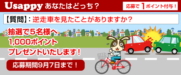 Usappyあなたはどっち？　逆走車を見たことがありますか？