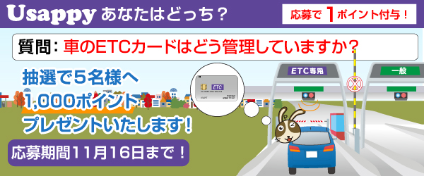 Usappyあなたはどっち？　車のETCカードはどう管理していますか？